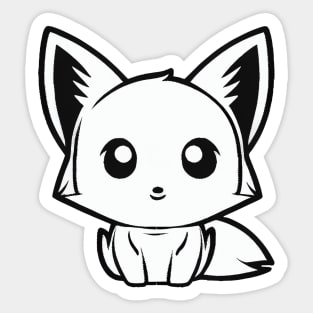 Monochrome cutie fox Sticker